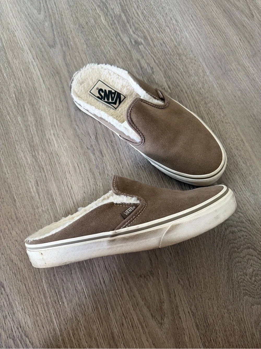 Vans Womens Size 8 Slip-On Green, Brown, and Cream - Picture 4 of 5